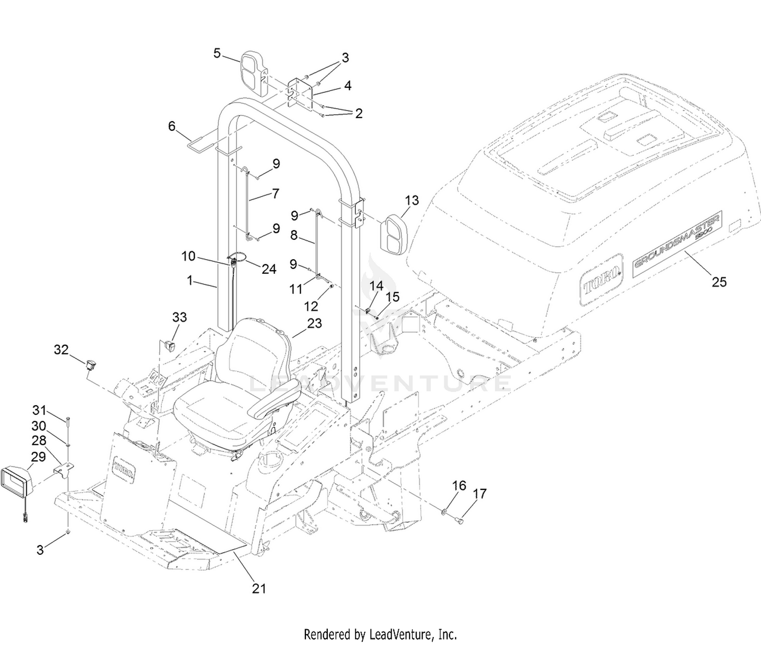Roll-Over Protection System Assembly  For ROPS Model Only