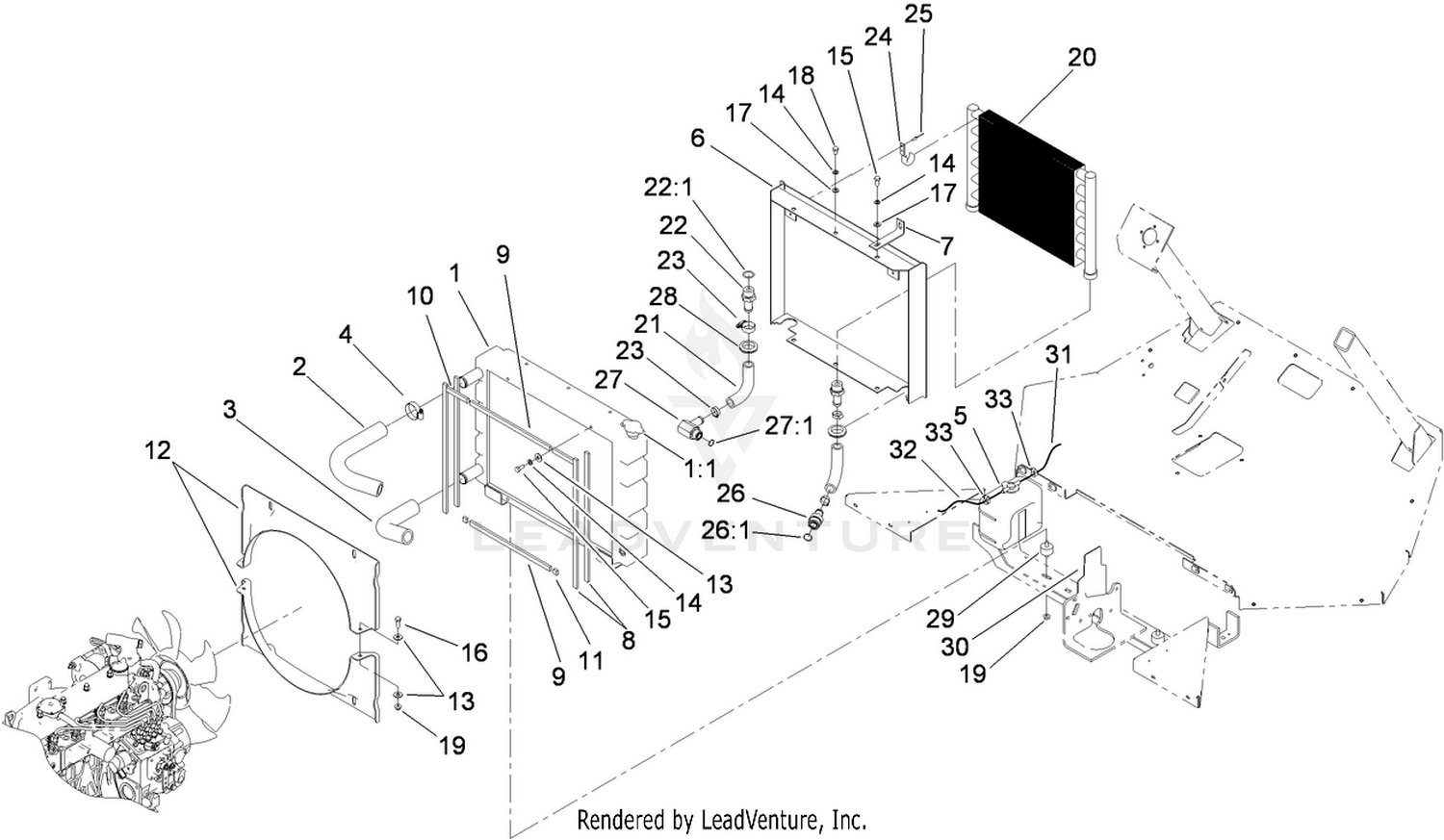 Oil Cooler and Radiator Assembly