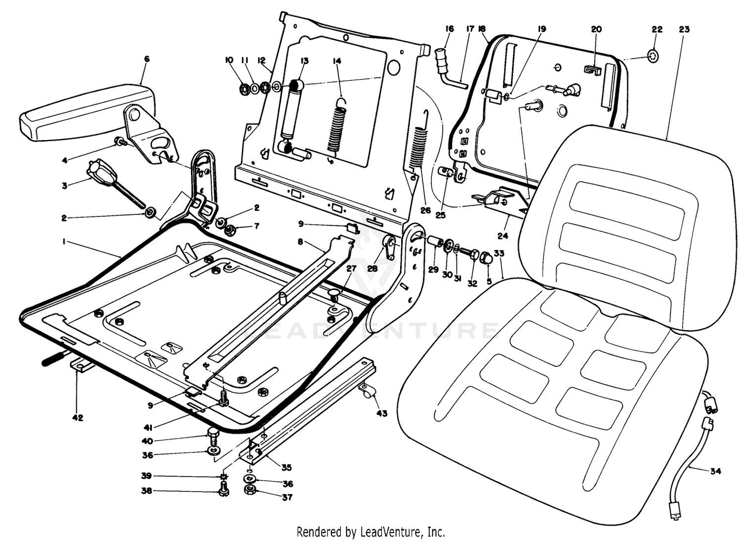 Deluxe Suspension Seat Model No. 30756 (optional)