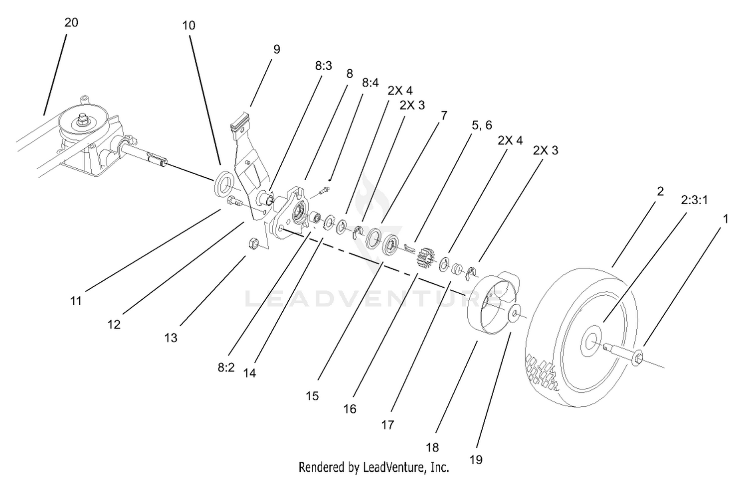 Gear Case and Wheel Assembly