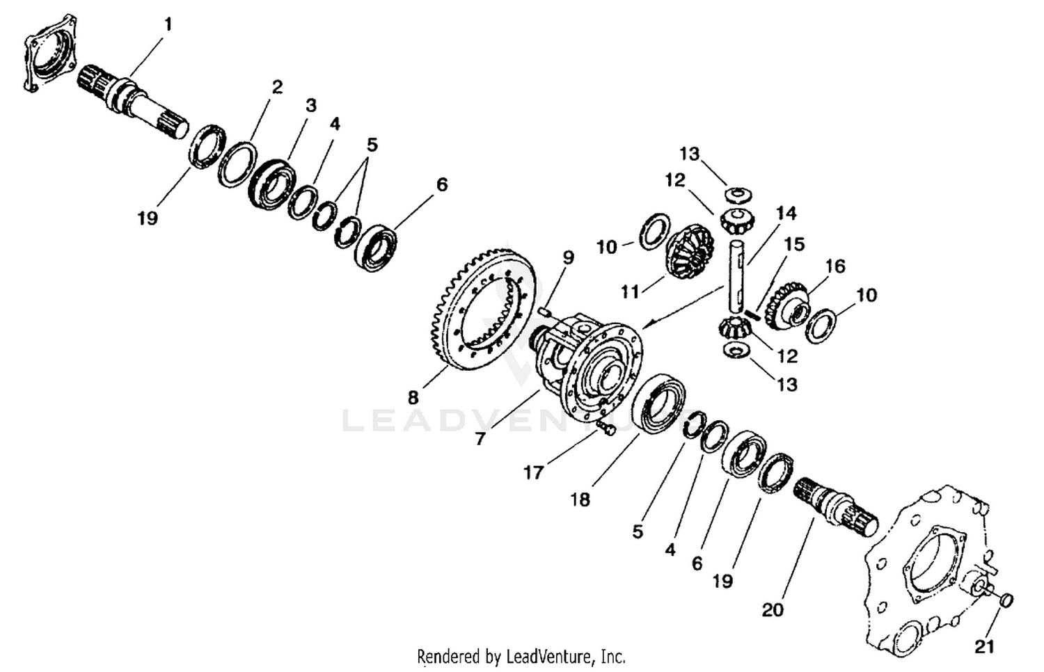 Differential Gear Assembly  Transaxle Assembly No. 104-9078