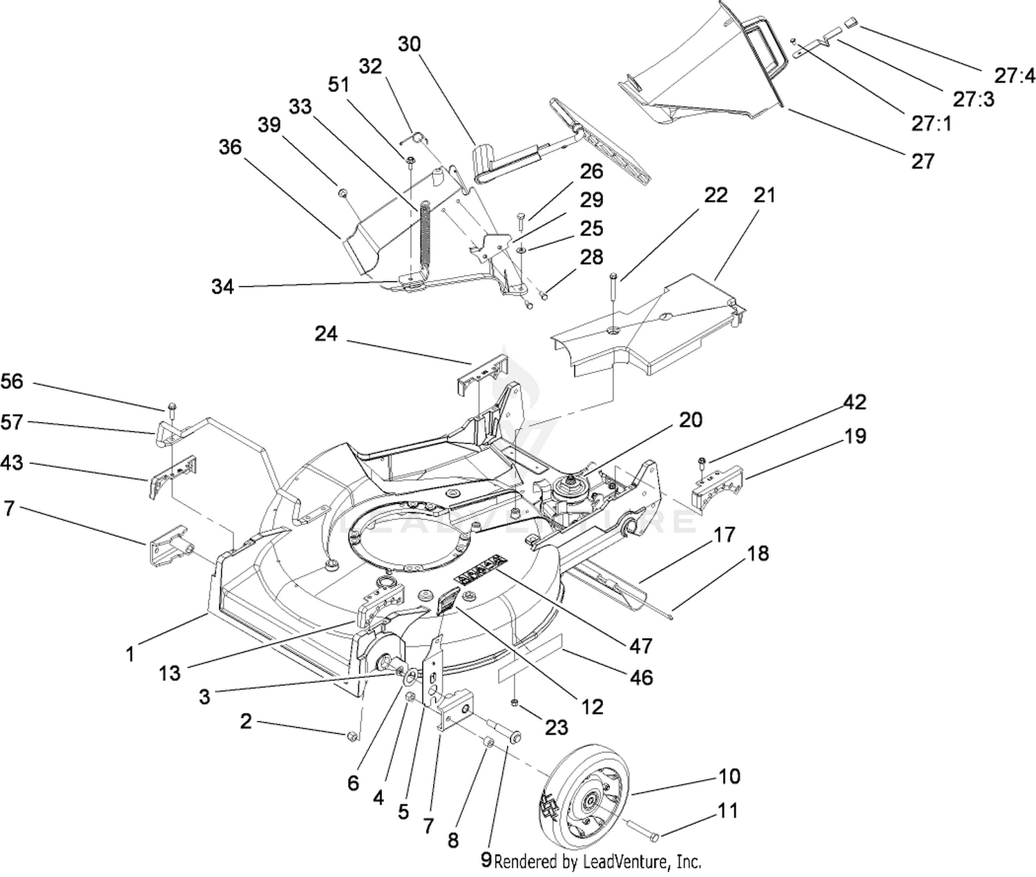 Housing, Chute and Wheel Assembly