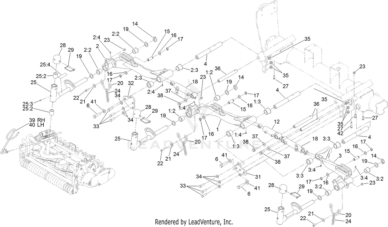 No. 1, No. 4 and No. 5 Lift Arm Assembly