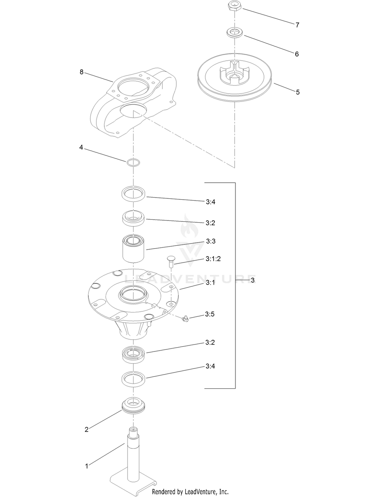 Single Driving Spindle Assembly No. 139-1034
