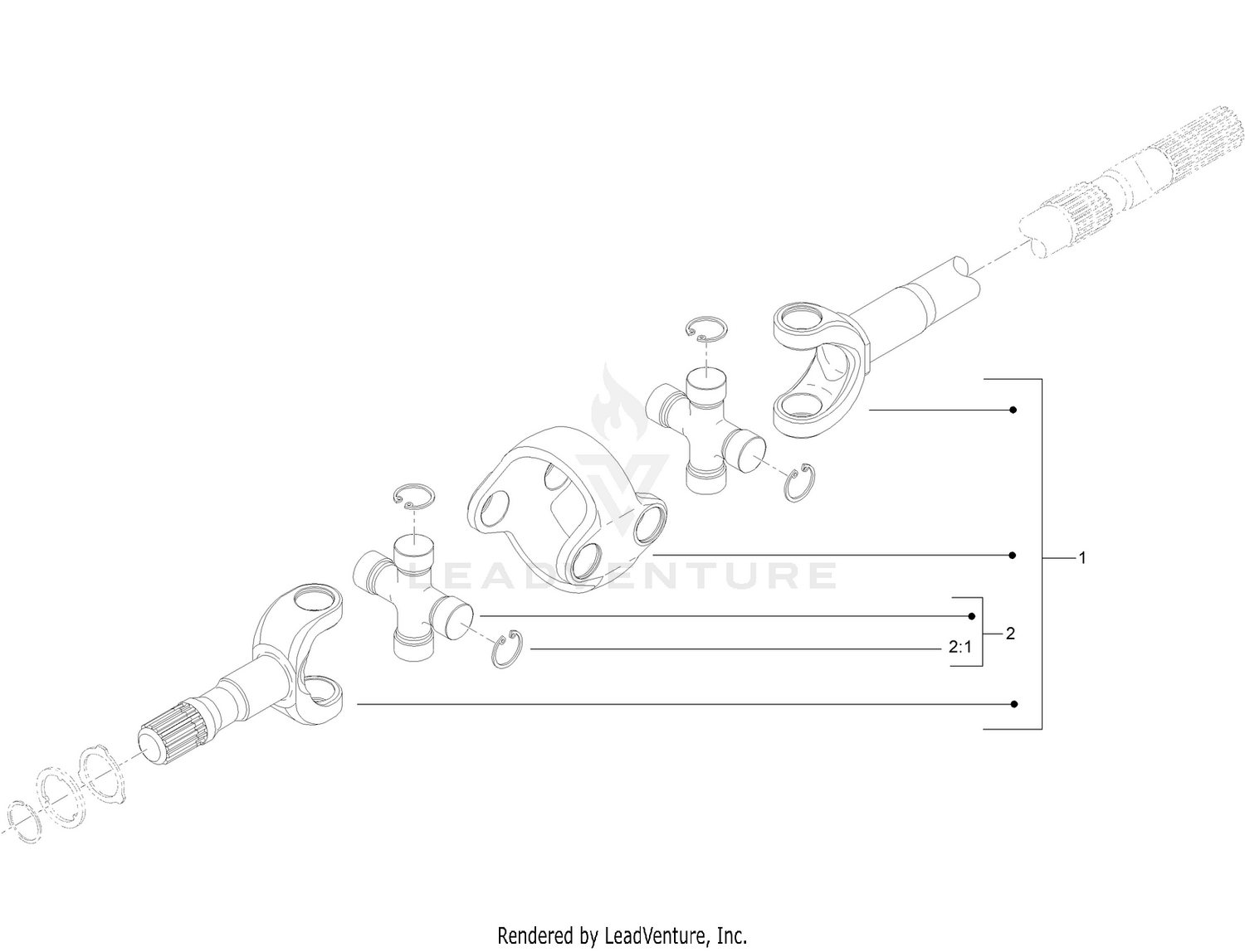 Front Axle  Double U-Joint Assembly