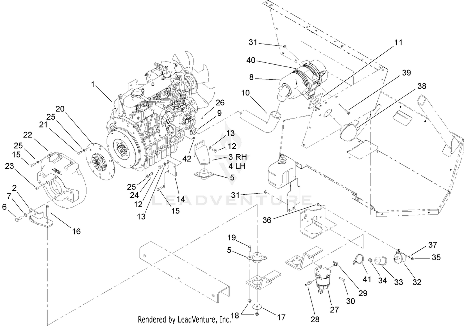Engine and Air Cleaner Assembly