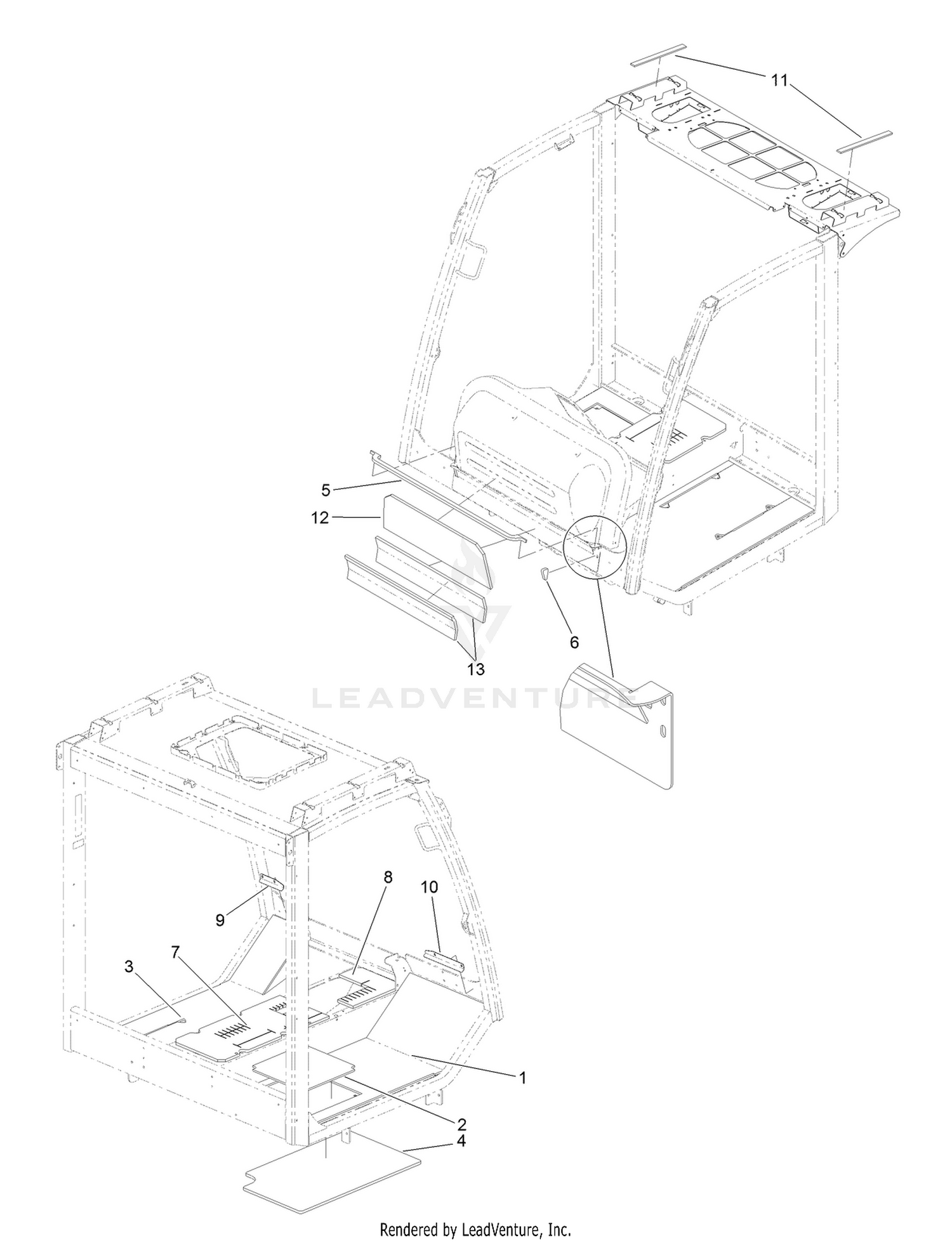Cab Roof  Insulation Assembly