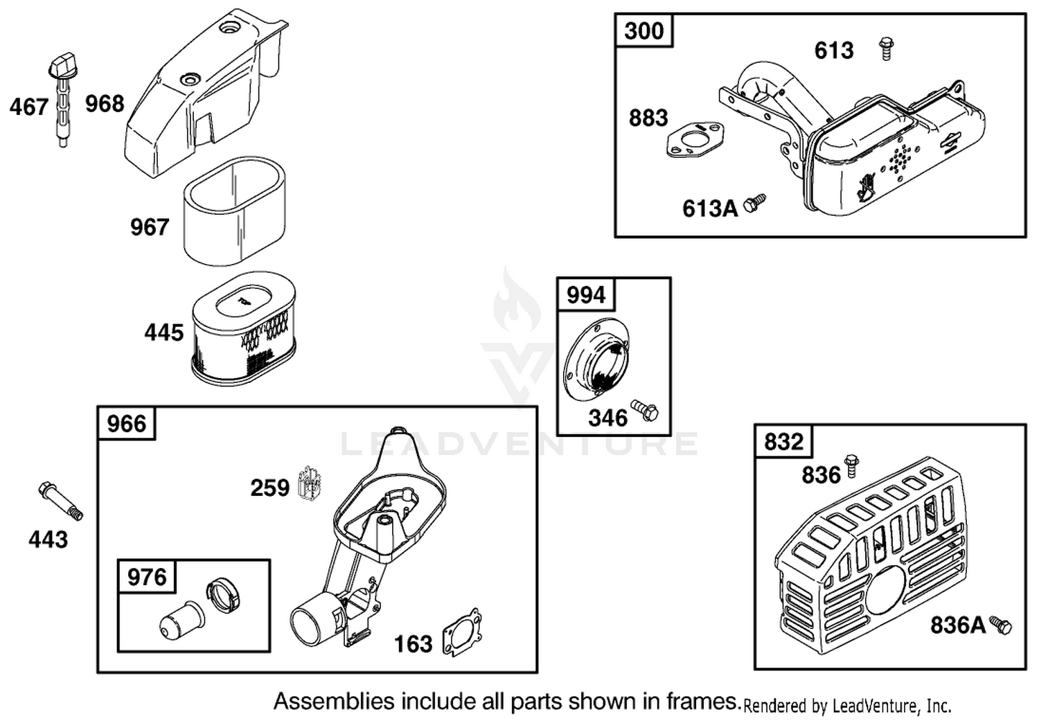 Air Cleaner And Exhaust Assembly