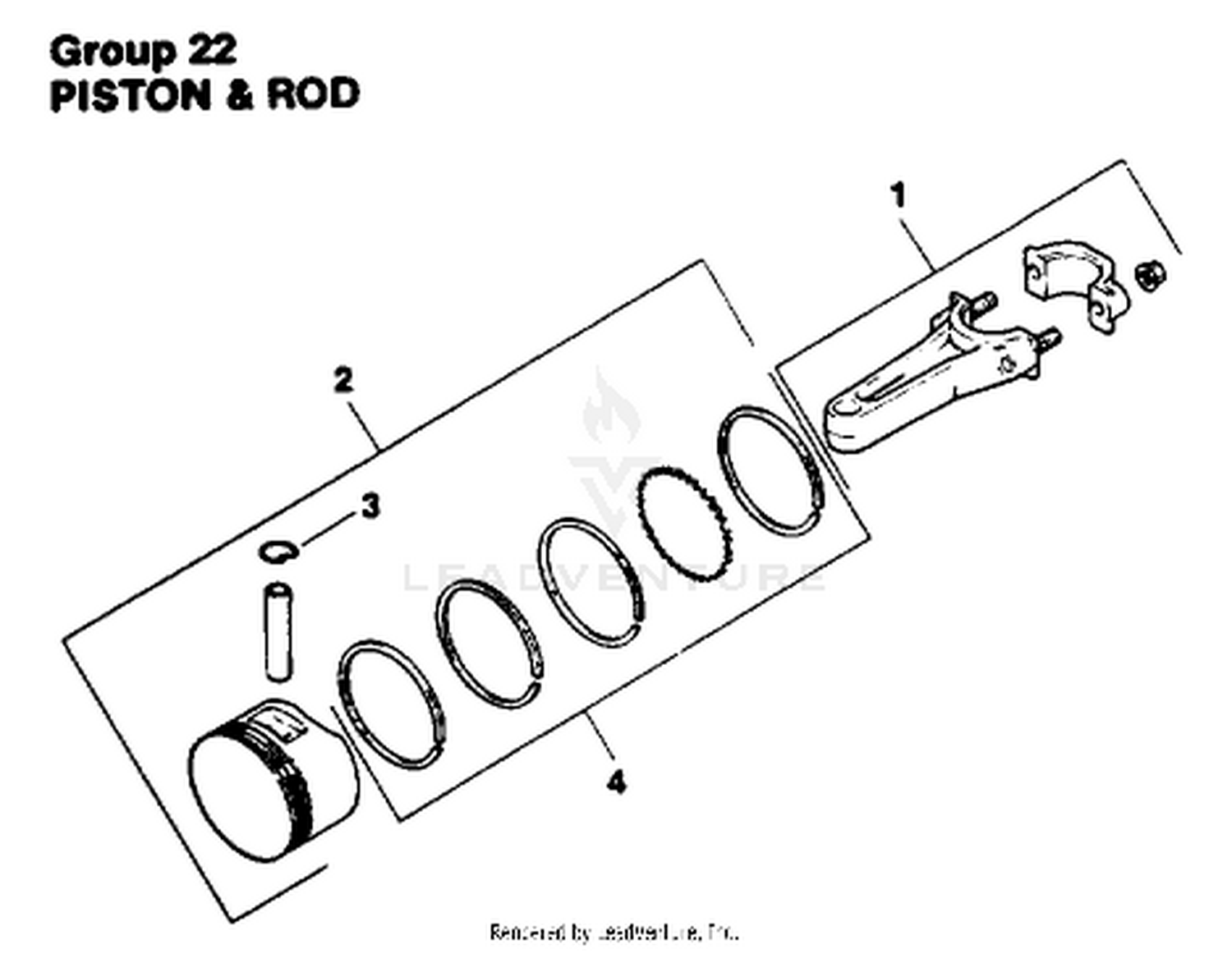 Engine Kohler Model No. Mv16s-Type Ps56519 Piston  Rod Group 22