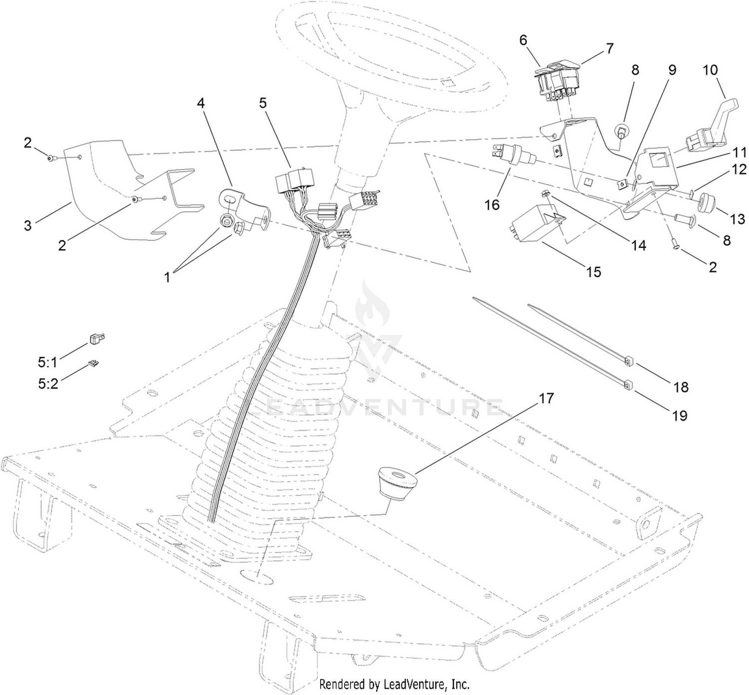 Steering Column Cover and Switch Assembly