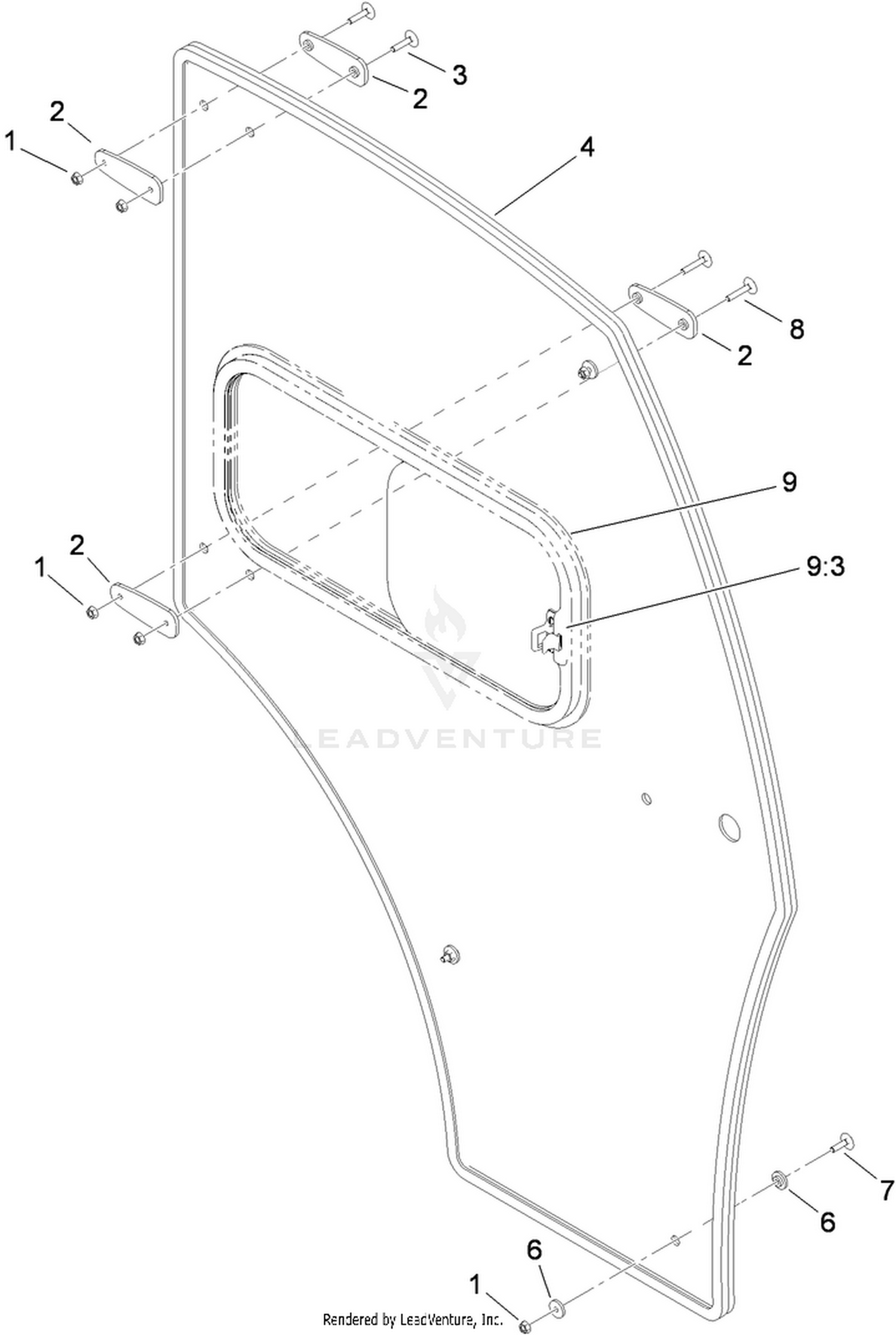 Slider Glass Door Assembly No. 115-7960