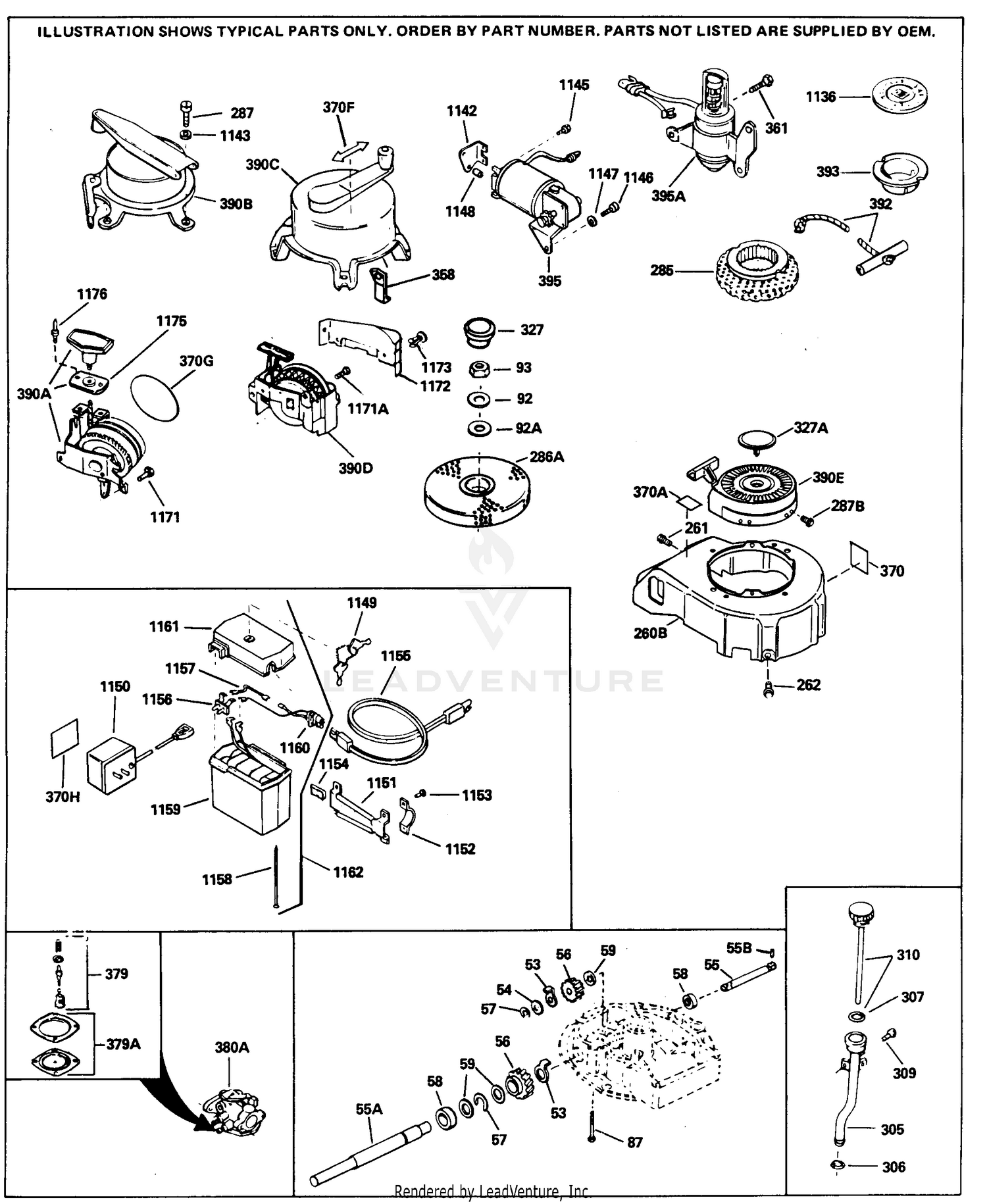 Tecumseh Power Company LAV40 50392E 143 287032 Craftsman 50392E