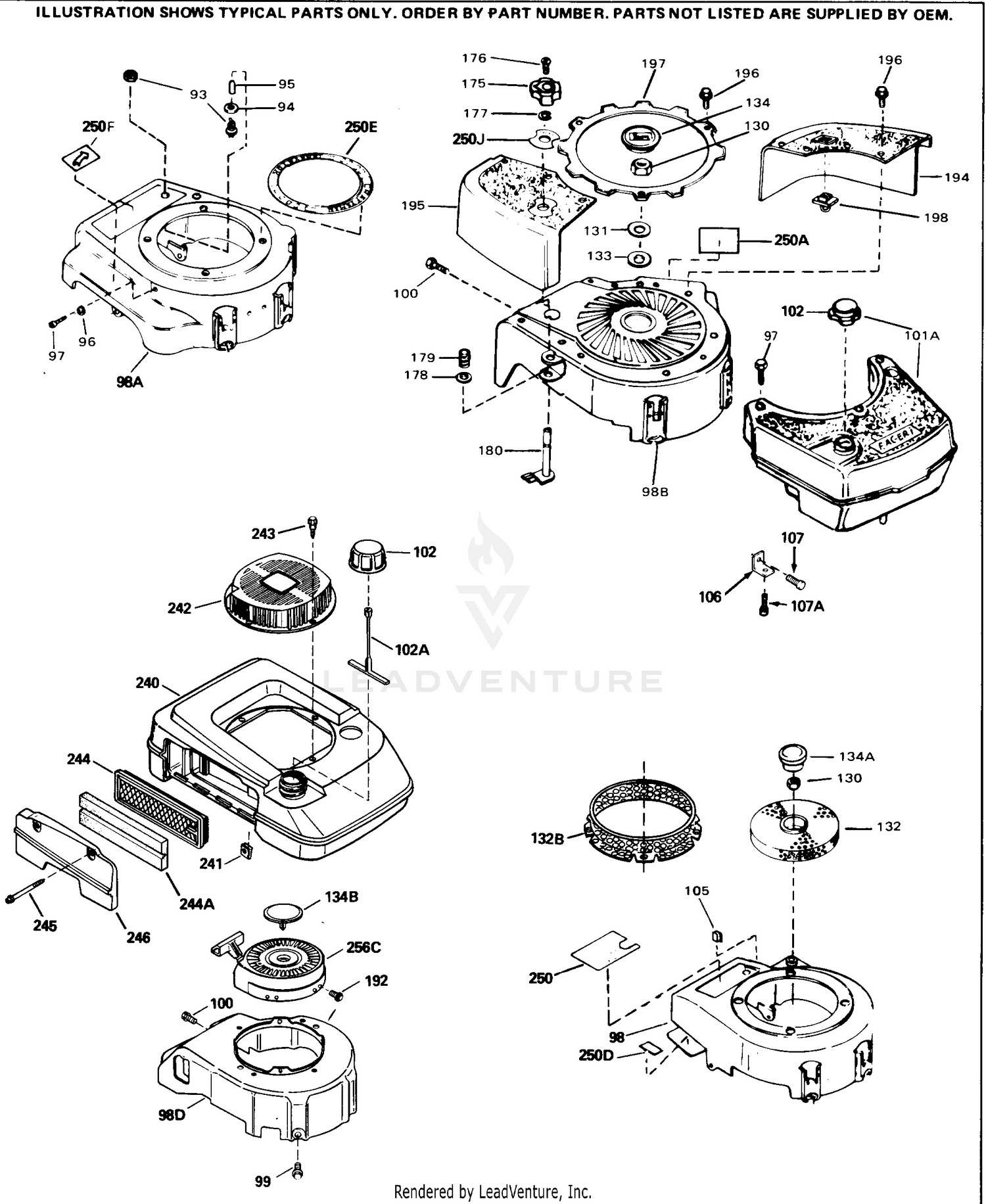 Craftsman lawn discount mower parts list