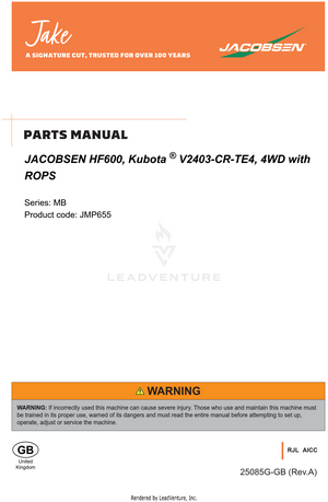 Jacobsen HF600, Kubota V2403-CR-TE4 ll 25085G ll