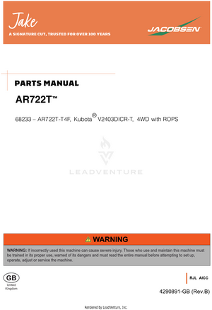 068233 - AR722T- T4F, Kubota V2403DICR-T, 4WD ll 4290891 ll
