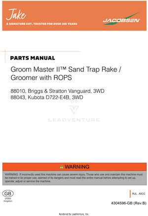 Groom Master II Sand Trap Rake / Groomer with ROPS ll 4304596 ll