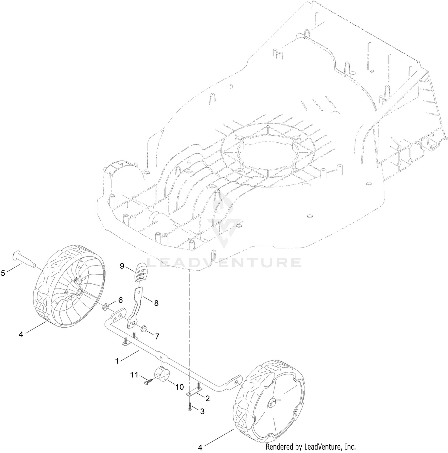 Front Wheel and Height-of-Cut Assembly