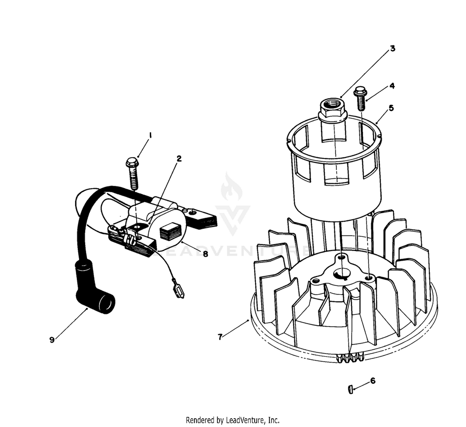 Magneto  Flywheel Assembly (engine No. Vml0-7)