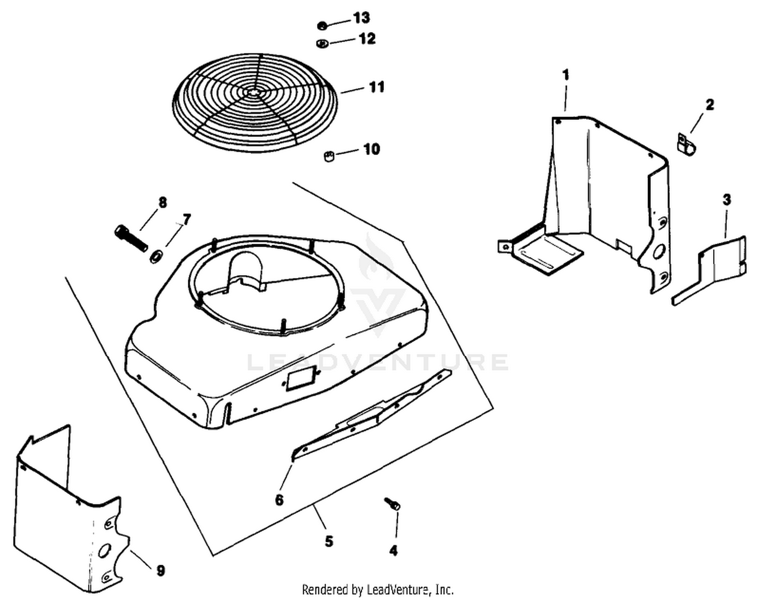 Baffle  Shroud-Engine Kohler Model No. Mv16s-Type 56511