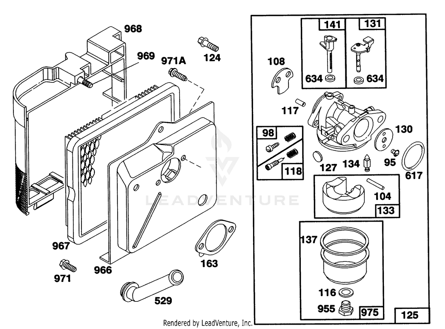 Engine Briggs  Stratton Model 124702-3115-01 3