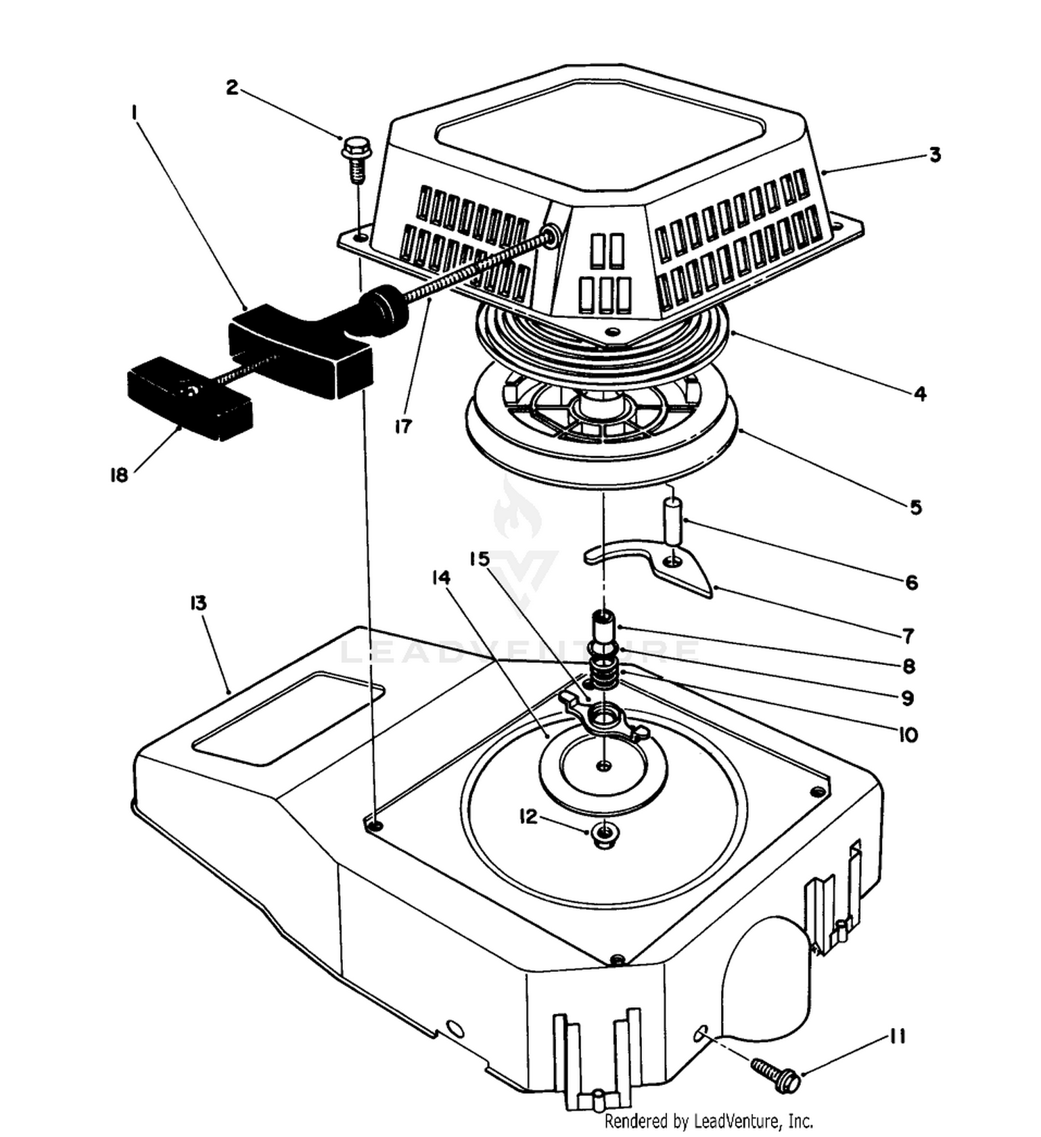 Recoil Assembly (engine Model No. Vmg6, Vmh7  Vmj8)
