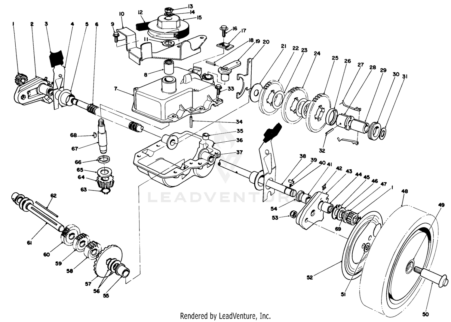 Gear Case Assembly (continued)(used On Units With Serial No. 7000001-7027356)
