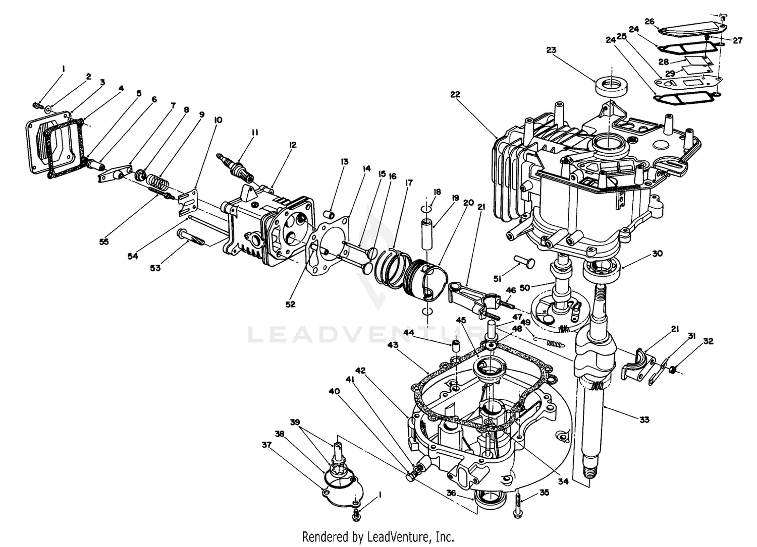 Crankcase Assembly (continued) (engine Model No. Vmh7-4)