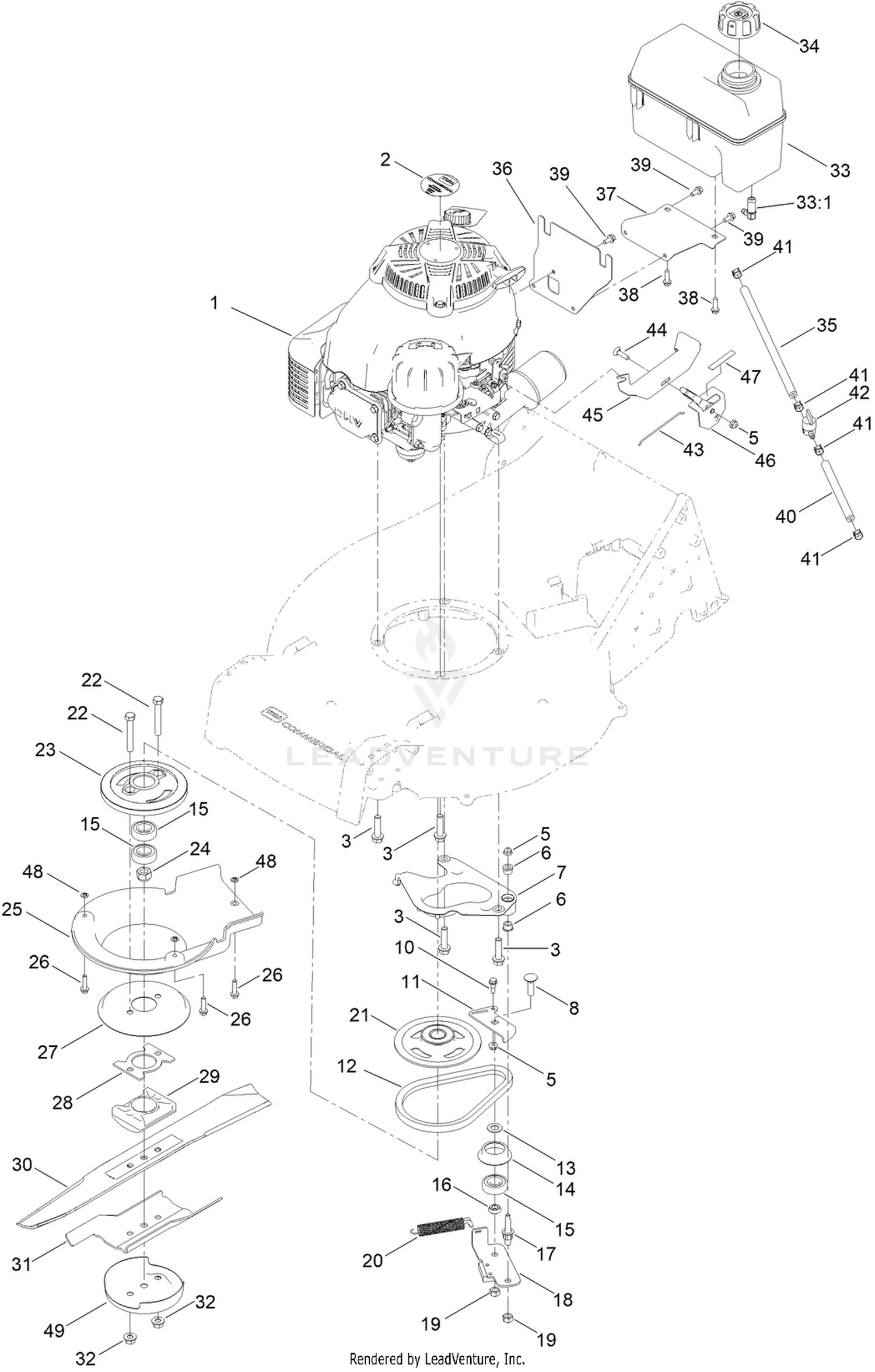 Engine and Blade Assembly