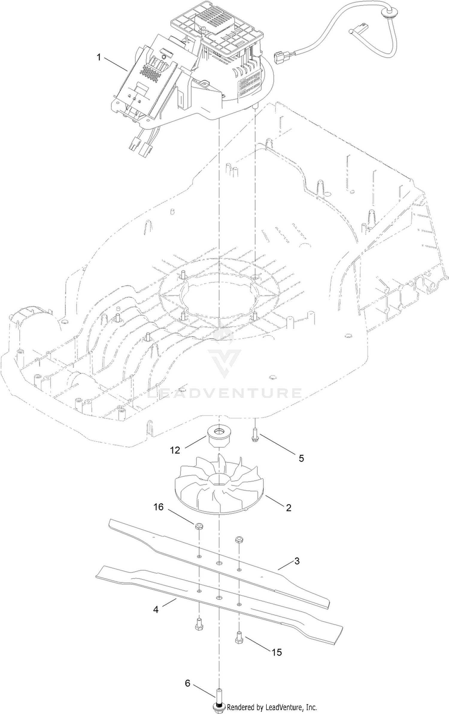Engine and Blade Drive Assembly