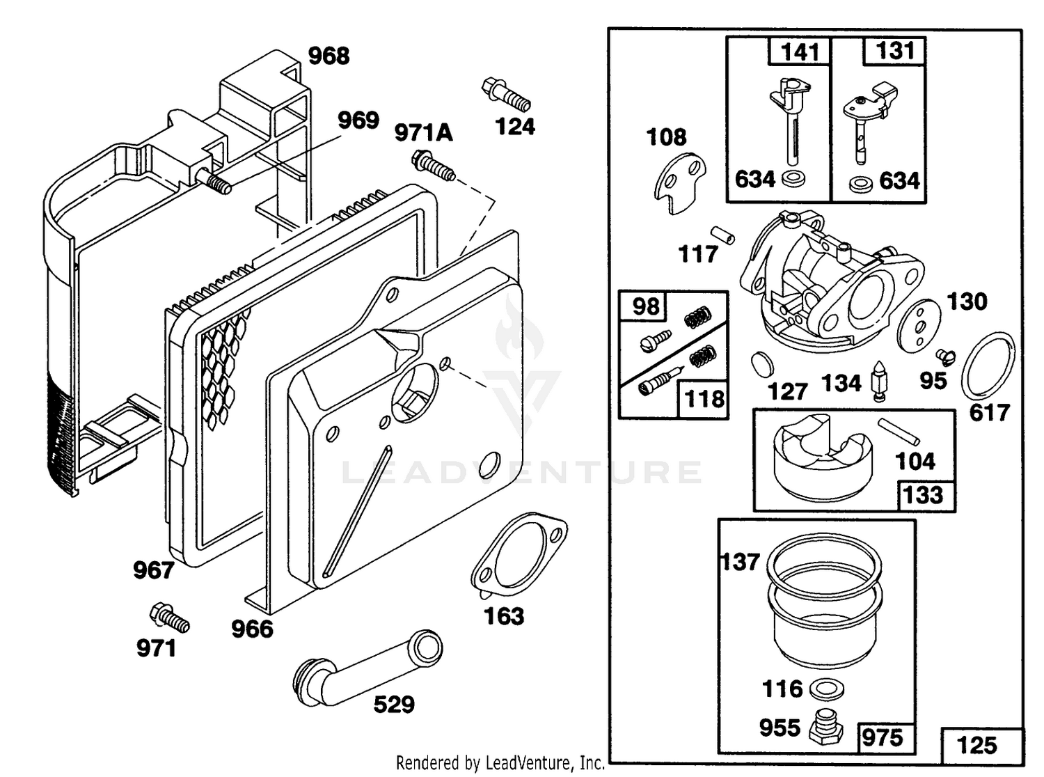 Engine Briggs  Stratton Model 124702-3115-01 3