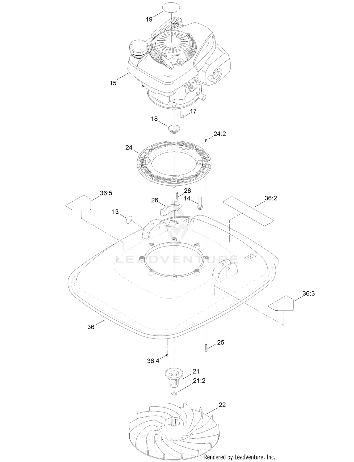 Engine and Deck Assembly