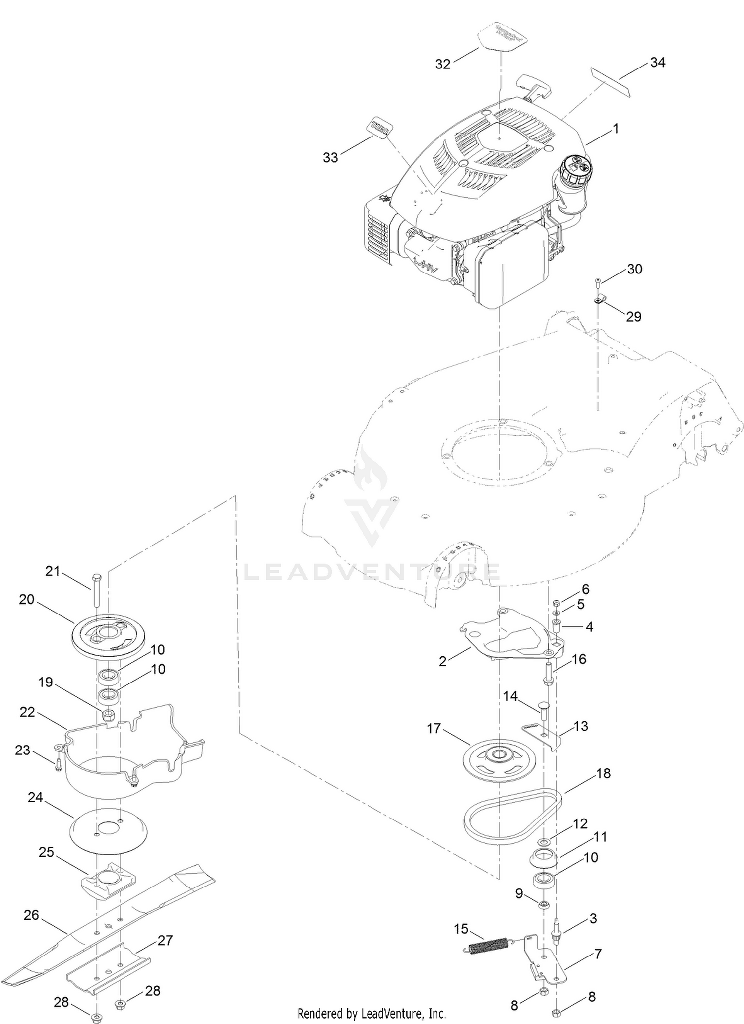 Engine and Blade Assembly