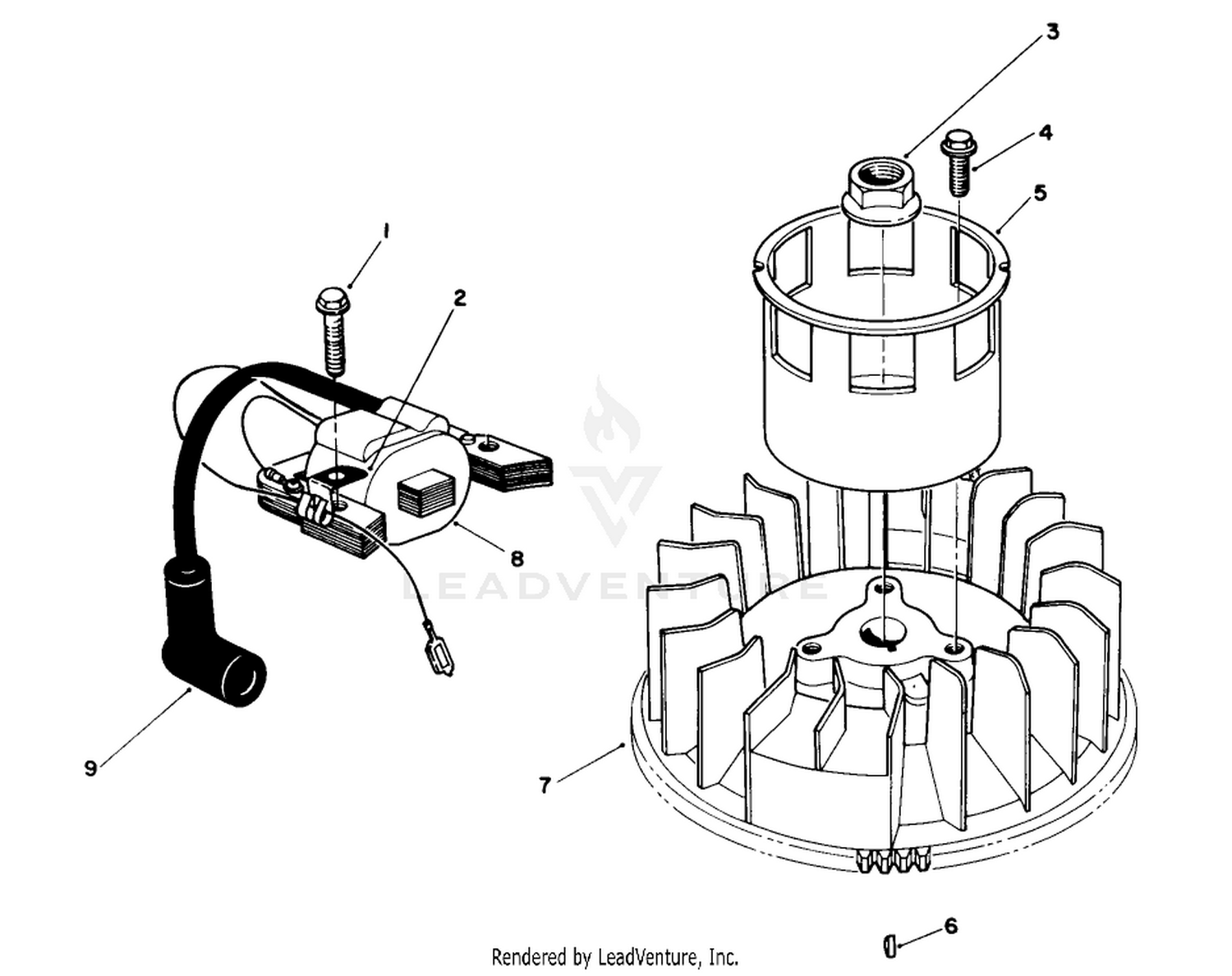Magneto  Flywheel Assembly (model No. Vml0-5)