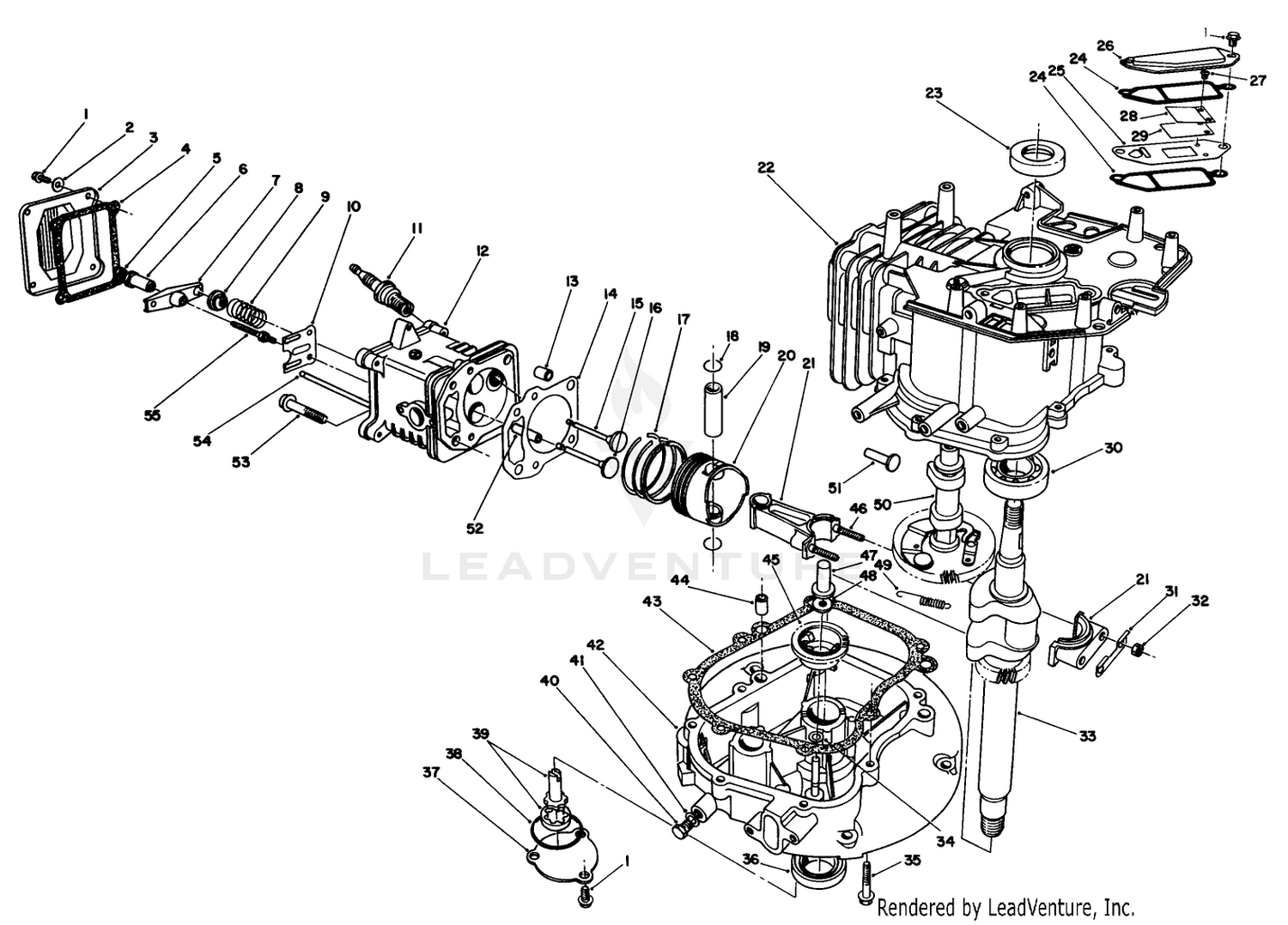 Crankcase Assembly (continued) (engine Model No. Vml0-4)