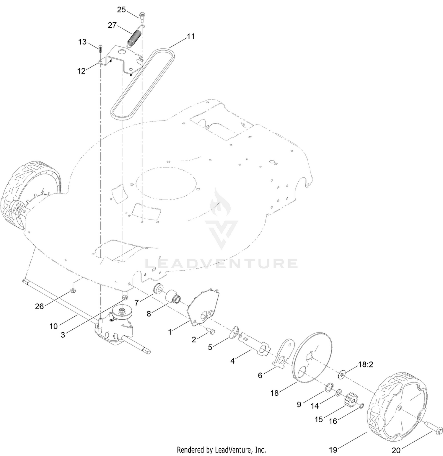 Front Wheel and Height-of-Cut Assembly