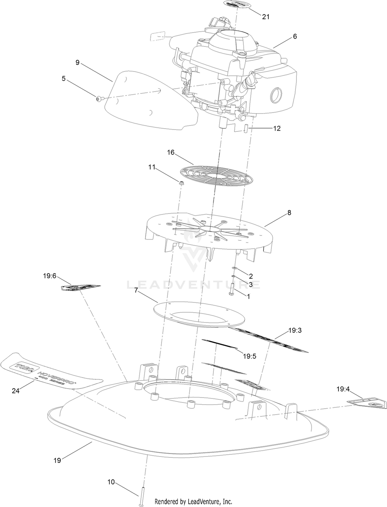 Engine and Deck Assembly