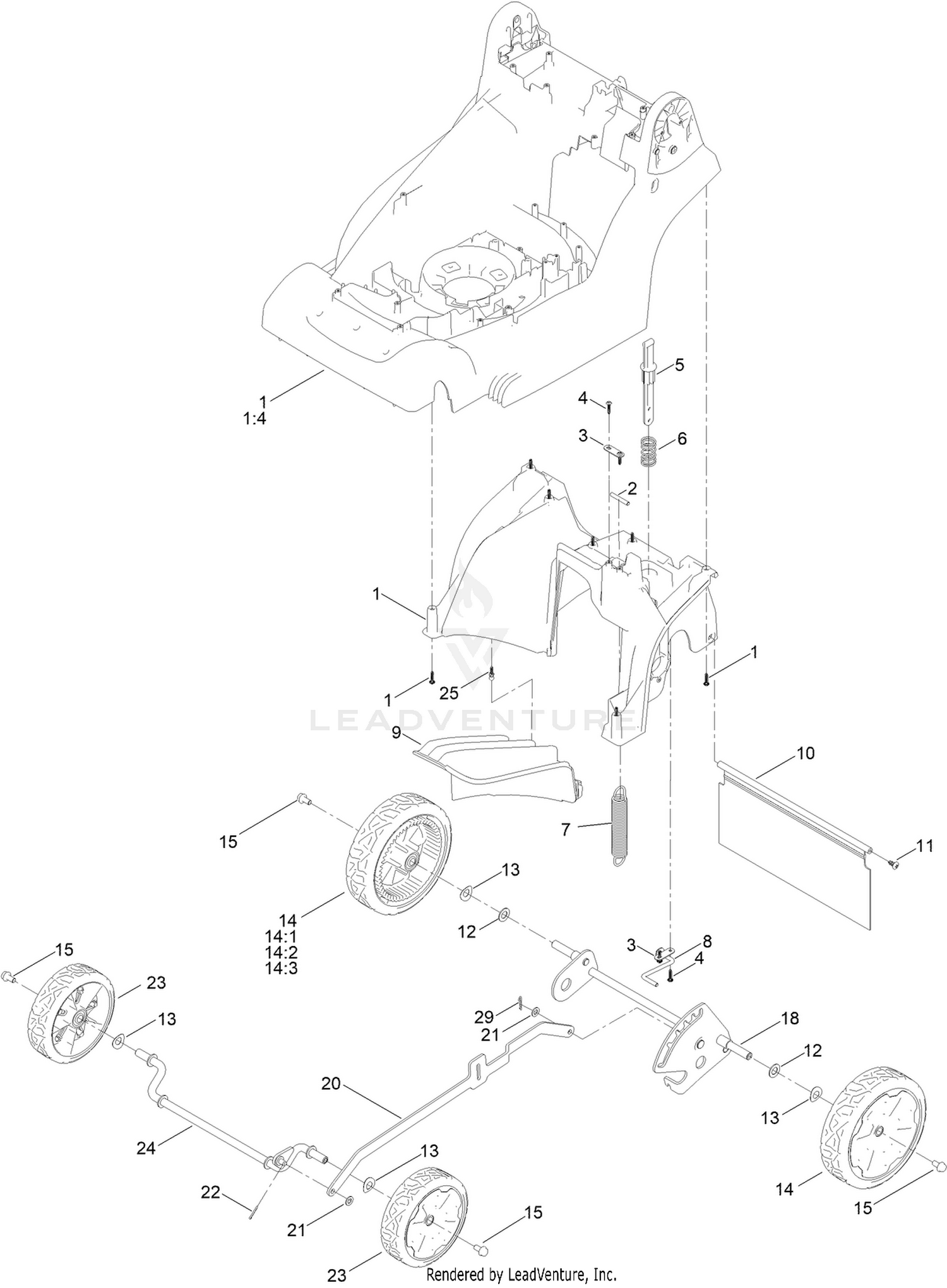 Traction and Height-of-Cut Assembly