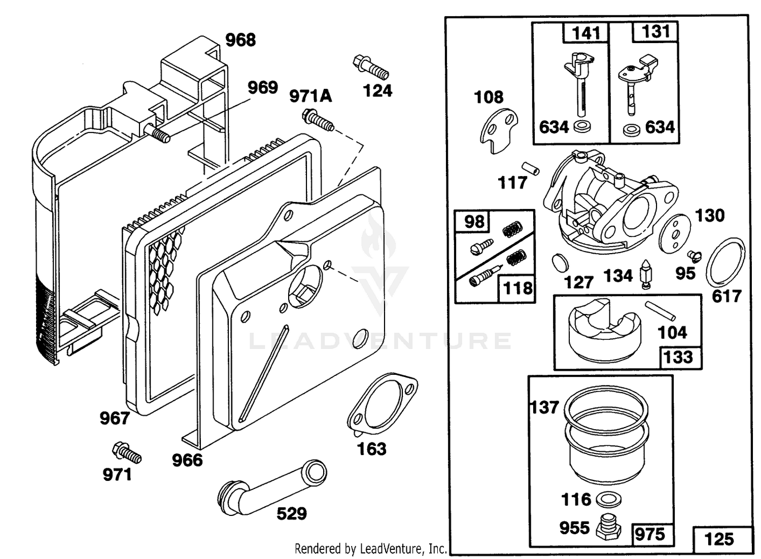 Engine Briggs  Stratton Model 124702-3115-01 3