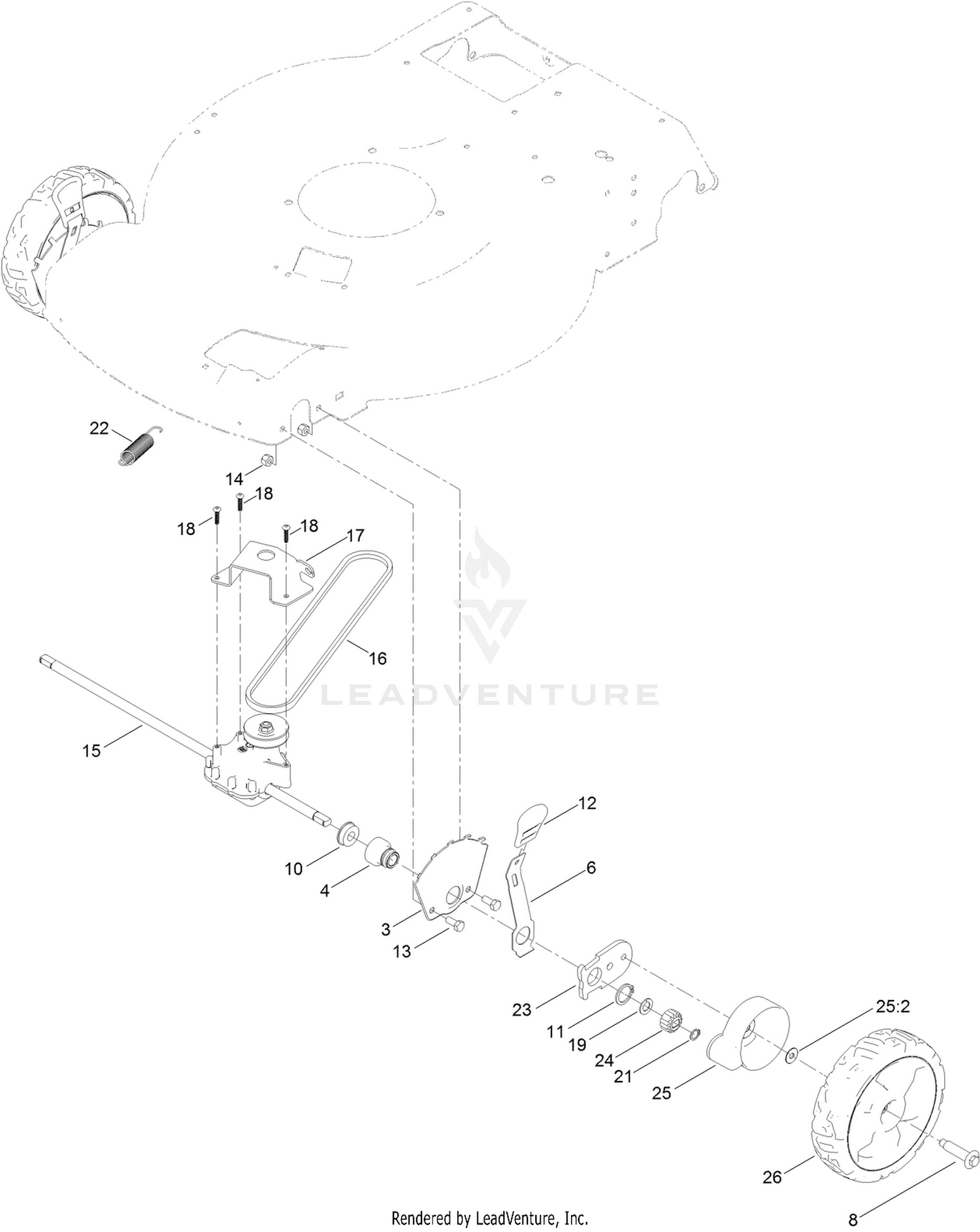 Front Wheel and Height-of-Cut Assembly