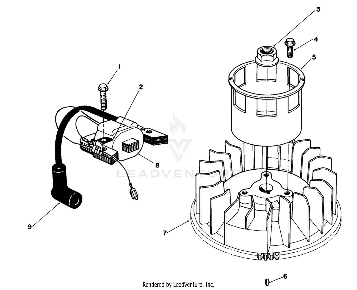 Magneto  Flywheel Assembly (engine No. Vm140)
