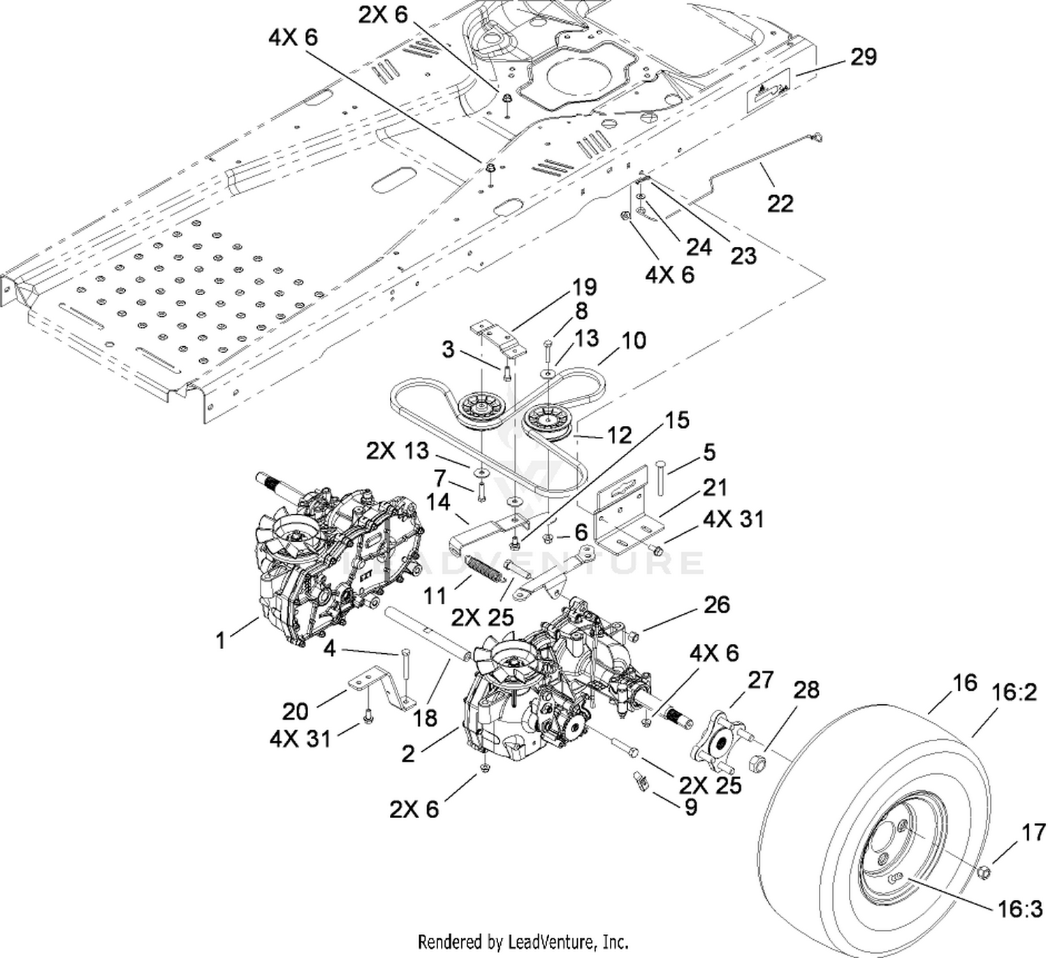 Toro zero discount turn drive belt