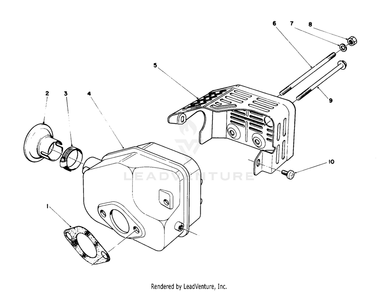 Muffler Assembly (model No. 47pg6 And 47ph7)