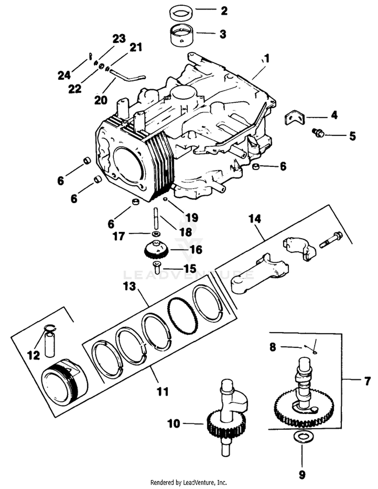 Crankcase - Engine Kohler Model No. Cv14t-1412