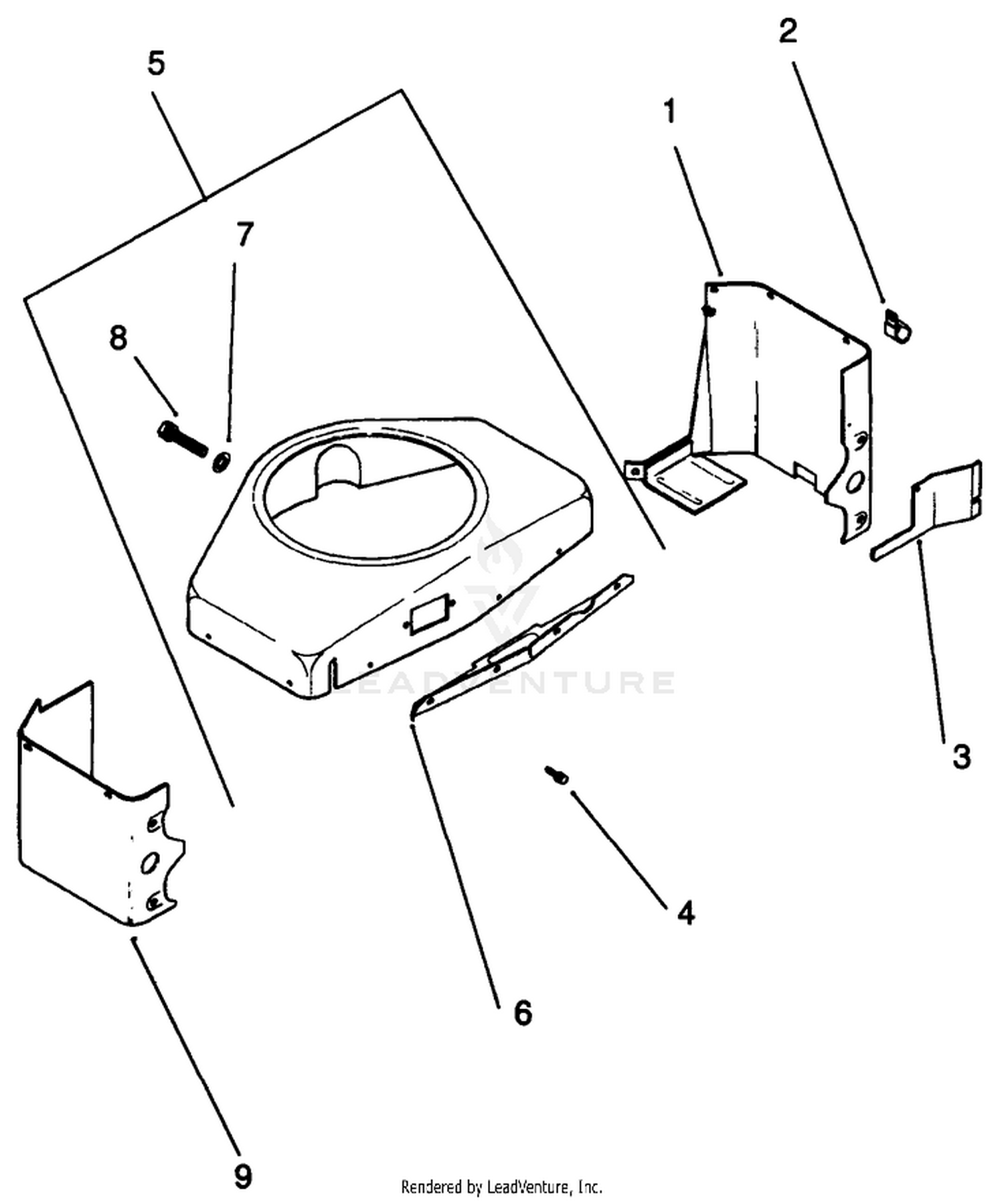 Baffle  Shroud-Kohler Engine Model No. Mv18s-Type 58543