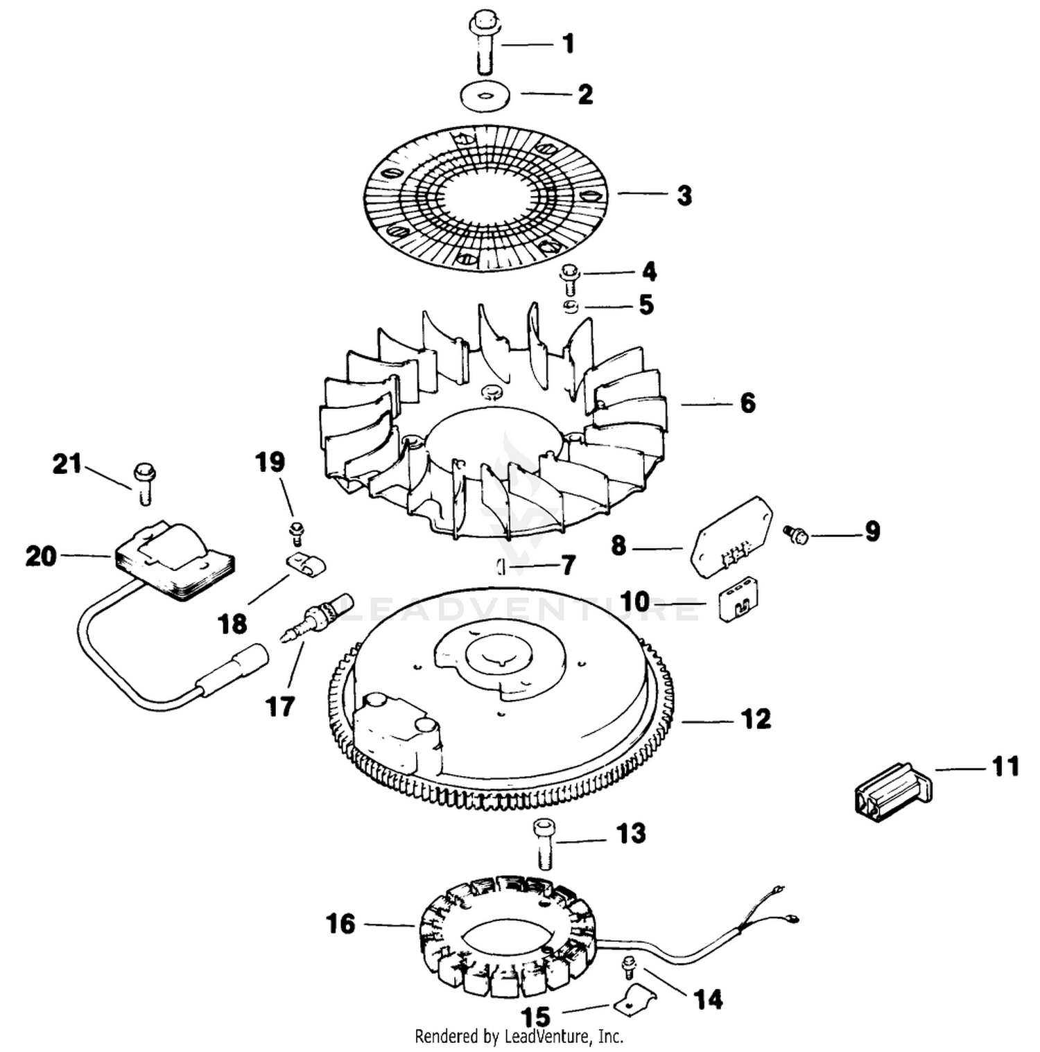Ignition/electrical-Engine Kohler Model No. Cv14t-1412