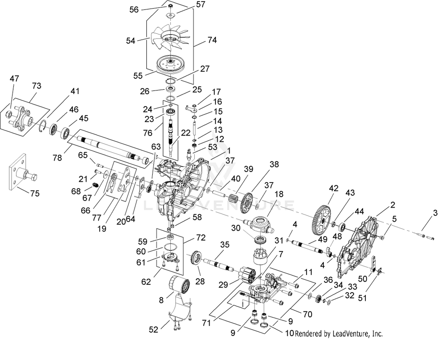 RH Hydro Transmission Assembly  No. 109-3371