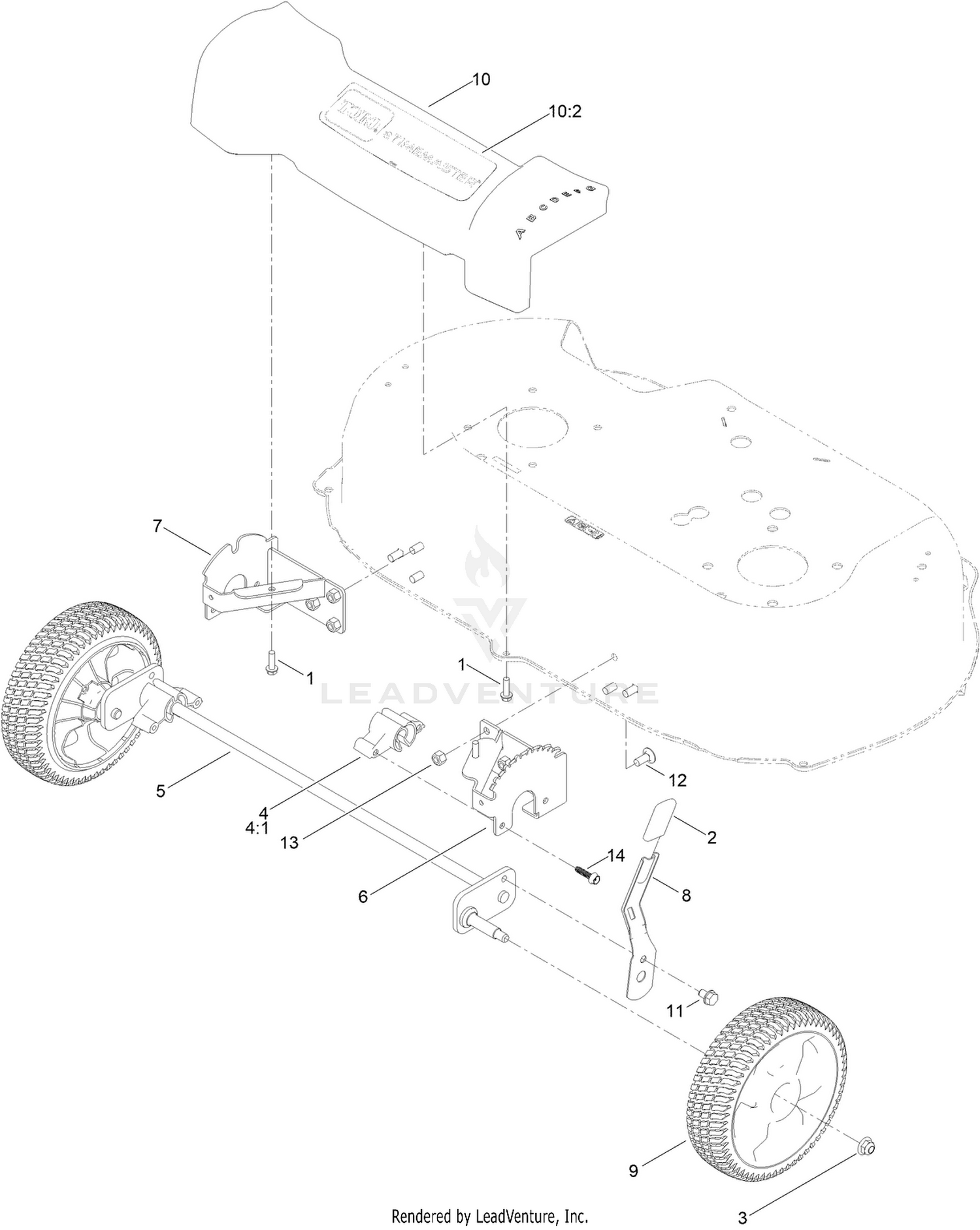 Front Wheel and Height-of-Cut Assembly