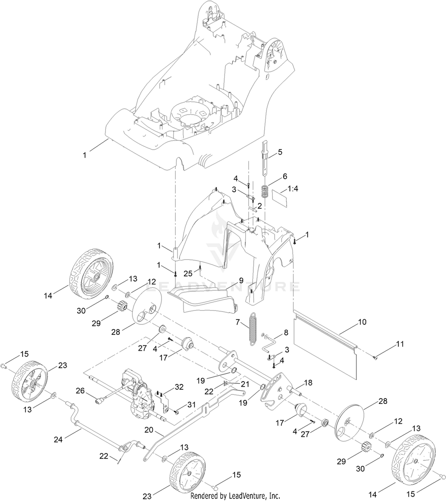 Traction and Height-of-Cut Assembly