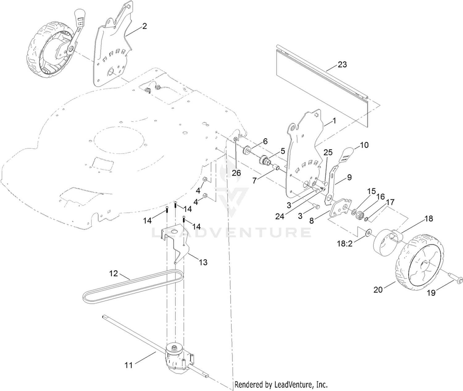 Rear Wheel and HOC Assembly
