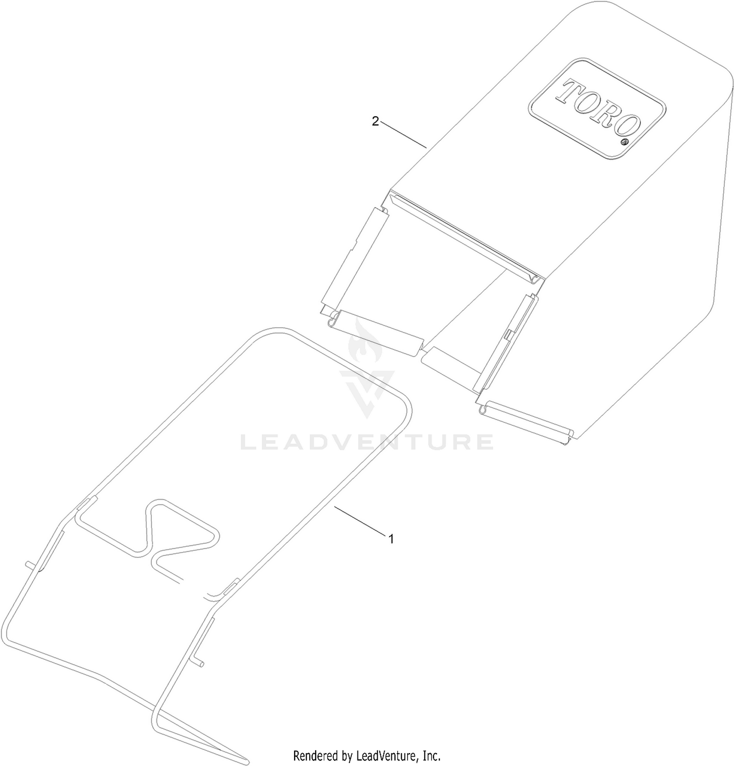 Grass Bag and Frame Assembly